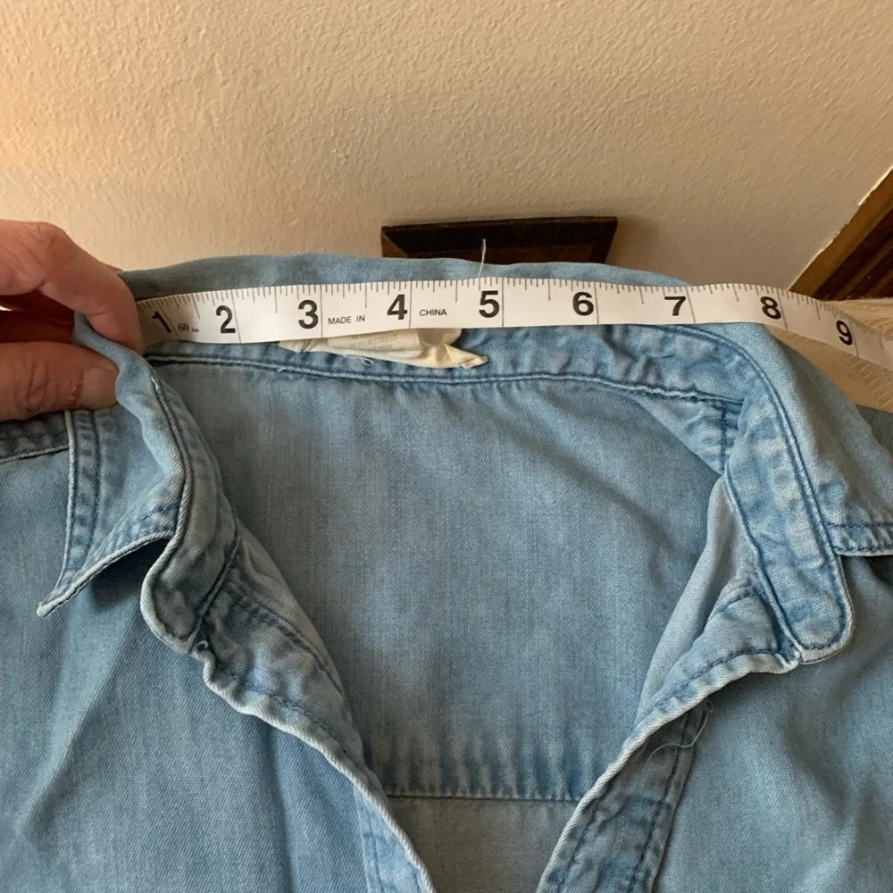 C&C California size S Light Wash Denim Shirt Dress w/Tie Belt - Picture 11 of 13